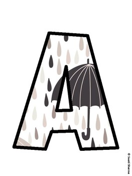 Umbrella Bulletin Board Decor Kit, Umbrella Bulletin Board Letters