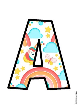 Unicorn Bulletin Board Décor Kit, Unicorn Bulletin Board Letters