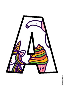 Unicorn Bulletin Board Décor Kit, Unicorn Bulletin Board Letters