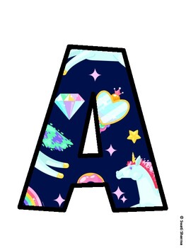 Unicorn Bulletin Board Décor Kit, Unicorn Bulletin Board Letters