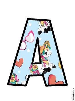 Unicorn Bulletin Board Décor Kit, Unicorn Bulletin Board Letters