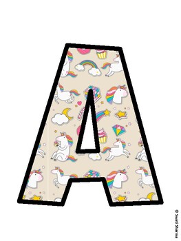Unicorn Bulletin Board Décor Kit, Unicorn Bulletin Board Letters