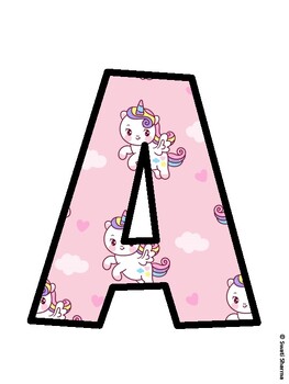 Unicorn Bulletin Board Décor Kit, Unicorn Bulletin Board Letters