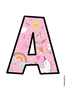 Unicorn Bulletin Board Décor Kit, Unicorn Bulletin Board Letters