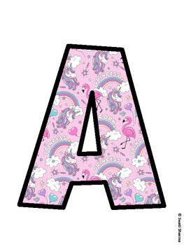 Unicorn Bulletin Board Décor Kit, Unicorn Bulletin Board Letters