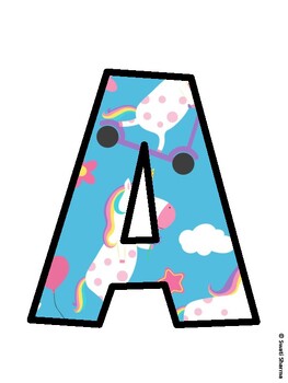 Unicorn Bulletin Board Décor Kit, Unicorn Bulletin Board Letters