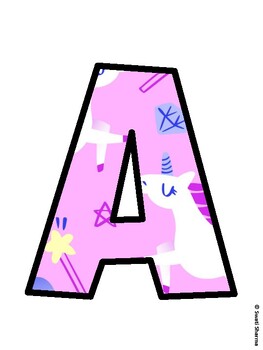 Unicorn Bulletin Board Décor Kit, Unicorn Bulletin Board Letters