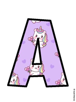 Unicorn Bulletin Board Décor Kit, Unicorn Bulletin Board Letters