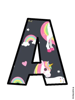 Unicorn Bulletin Board Décor Kit, Unicorn Bulletin Board Letters