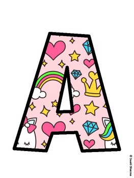 Unicorn Bulletin Board Décor Kit, Unicorn Bulletin Board Letters