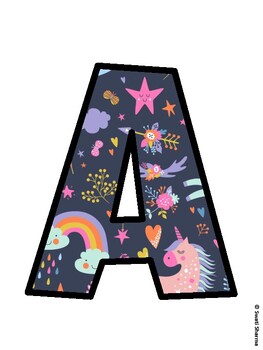 Unicorn Bulletin Board Décor Kit, Unicorn Bulletin Board Letters