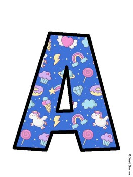 Unicorn Bulletin Board Décor Kit, Unicorn Bulletin Board Letters