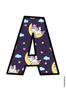 Unicorn Bulletin Board Décor Kit, Unicorn Bulletin Board Letters