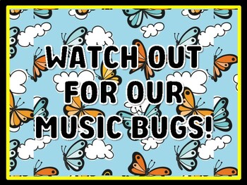 WATCH OUT FOR OUR MUSIC BUGS! Bugs Door Décor, Bugs Bulletin Board Décor Kit,