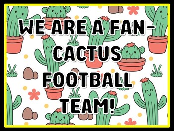 WE ARE A FAN-CACTUS FOOTBALL TEAM! Succulents Door Décor