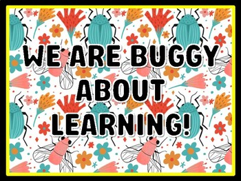 WE ARE BUGGY ABOUT LEARNING! Bugs Door Décor, Bugs Bulletin Board Décor Kit,