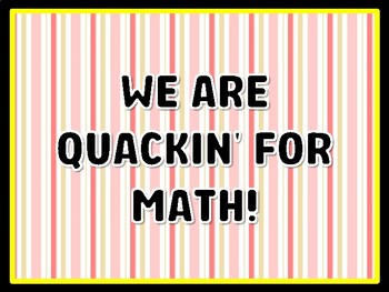 WE ARE QUACKIN' FOR MATH! Math Door Décor, Math Bulletin Board Décor
