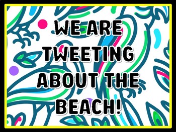 WE ARE TWEETING ABOUT THE BEACH! Birds Door Décor, Birds Bulletin Board Décor