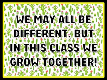 WE MAY ALL BE DIFFERENT, BUT IN THIS CLASS WE GROW TOGETHER! Succulents Door