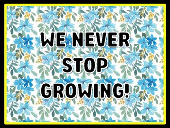 WE NEVER STOP GROWING! Spring Door Décor, Spring Bulletin Board Décor Kit