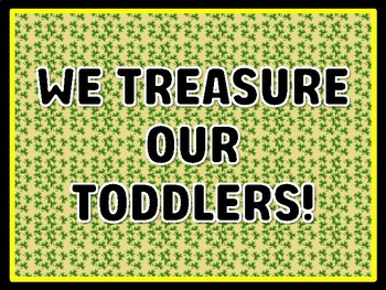 WE TREASURE OUR TODDLERS! St. Patrick's Day Door Décor, St. Patrick's Day Bul