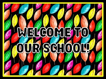 WELCOME TO OUR SCHOOL! Leaves Door Décor, Leaves Bulletin Board Décor Kit
