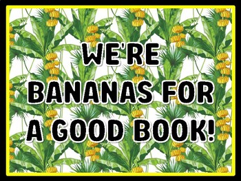 WE'RE BANANAS FOR A GOOD BOOK! Banana Door Décor, Banana Bulletin Board Décor
