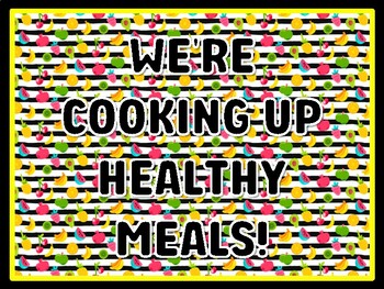 WE'RE COOKING UP HEALTHY MEALS! Health And Nutrition Door Décor