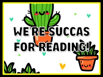 WE'RE SUCCAS FOR READING! Succulents Door Décor