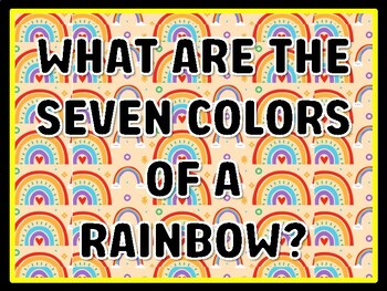 WHAT ARE THE SEVEN COLORS OF A RAINBOW? Rainbow Door Décor