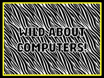 WILD ABOUT COMPUTERS! Animals Door Décor, Animals Bulletin Board Décor Kit