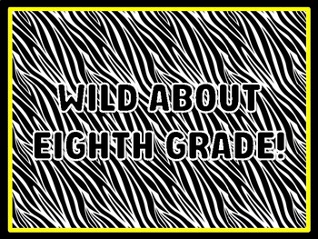 WILD ABOUT EIGHTH GRADE! Animals Door Décor, Animals Bulletin Board Décor Kit