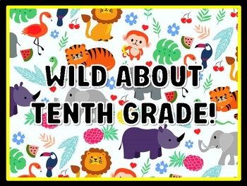 WILD ABOUT TENTH GRADE! Animals Door Décor, Animals Bulletin Board Décor Kit