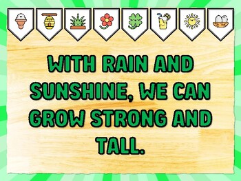 WITH RAIN AND SUNSHINE, WE CAN GROW STRONG AND TALL. Spring Bulletin Board De