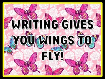 WRITING GIVES YOU WINGS TO FLY! Butterfly Door Décor