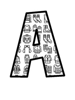 Winter Clothes Bulletin Board Letters, Winter Clothes Bulletin Board Décor Ki