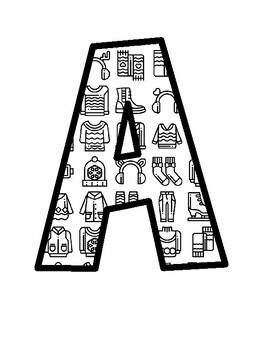 Winter Clothes Bulletin Board Letters, Winter Clothes Bulletin Board Décor Ki