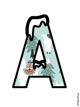 Winter Llama Bulletin Board Letters, Winter Llama Alphabet Posters