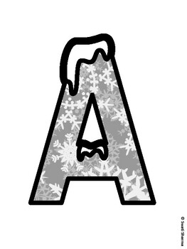 Winter Snowflakes Bulletin Board Letters, Winter Snowflakes Alphabet Poster