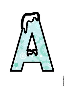 Winter Snowflakes Bulletin Board Letters, Winter Snowflakes Alphabet Poster