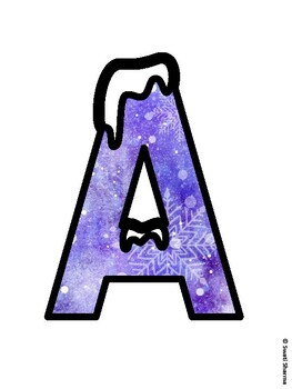 Winter Snowflakes Bulletin Board Letters, Winter Snowflakes Alphabet Poster