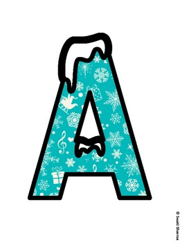 Winter Snowflakes Bulletin Board Letters, Winter Snowflakes Alphabet Poster