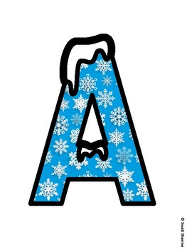 Winter Snowflakes Bulletin Board Letters, Winter Snowflakes Alphabet Poster
