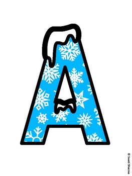 Winter Snowflakes Bulletin Board Letters, Winter Snowflakes Alphabet Poster