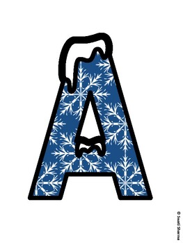 Winter Snowflakes Bulletin Board Letters, Winter Snowflakes Alphabet Poster