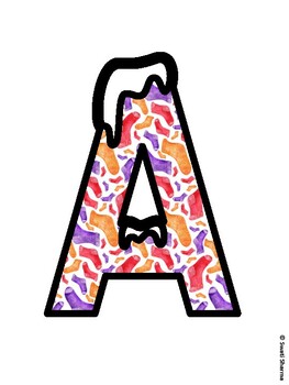 Winter Socks Bulletin Board Letters, Winter Socks Alphabet Posters
