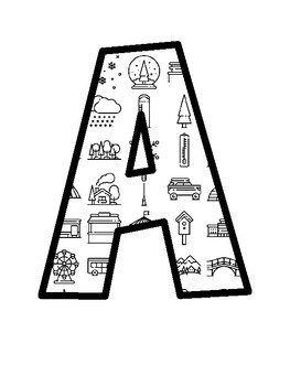 Winter Town Bulletin Board Letters, Winter Town Bulletin Board Décor Kit
