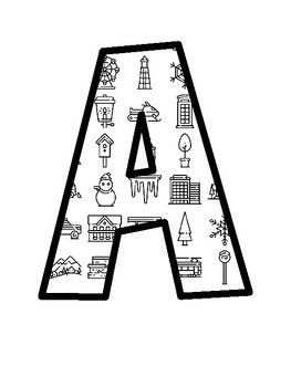 Winter Town Bulletin Board Letters, Winter Town Bulletin Board Décor Kit