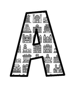 World Monuments Bulletin Board Letters, World Monuments Bulletin Board Décor