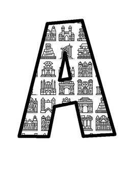 World Monuments Bulletin Board Letters, World Monuments Bulletin Board Décor